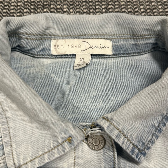 Cato Light Blue Distressed Denim Vest - Picture 2 of 4